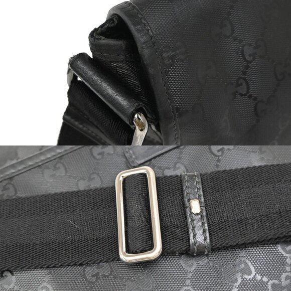 GUCCI Logo Imprime GG Pattern Shoulder Bag PVC Leather Black SHW Italy 34YH650 - Picture 15 of 16